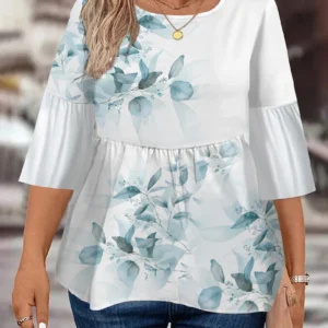 Plus Size Temperament Loose Woman Shirt Fashion Casual Blouse Elegant Long Sleeve Woman Shirt Holiday Weekend Top