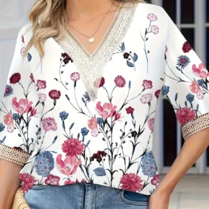 Plus Size Temperament Loose Woman Shirt Fashion Casual Blouse Elegant Long Sleeve Woman Shirt Holiday Weekend Top