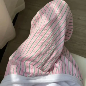 Indian Casual Striped Drawstring Straight Pant Y2k Women Loose Holiday Pants Perppy Sweet Pink High Waist Office Trousers