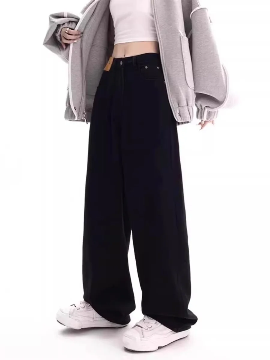 Bla Wide Leg Denim Jeans Women's Loose Fit High Waist Straight Leg Long Pants Pear aped Body Jeans Autumn New Sle - Image 3