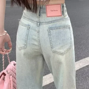 High Waist Wide Leg Jeans Women's Summer Versatile Thin New Loose Slimming Drapey Narrow Straight Cut Pants