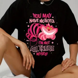 Cartoon cat Plus size women's round neck short sleeve T-shirt with elastic half sleeves and trendy prints