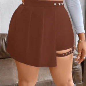 Plus Size Flared Skirt Women's Fashion Versatile Black Casual Mini Skirt Sexy Slim Pleated Fluffy Short Summer Best Choice