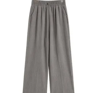 High Waist Wide Leg Pants Women's Loose Fit Summer Thin Version Straight Cut Mom Pants Indian Sle Casual Trousers