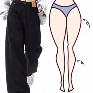 Bla Wide Leg Denim Jeans Women's Loose Fit High Waist Straight Leg Long Pants Pear aped Body Jeans Autumn New Sle