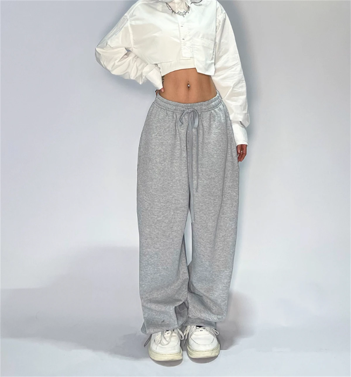 Women Harajuku Wide Leg Sweatpants 2025 Spring Fall Solid Fashion Sport Pant Female Casual Oversize Clothes Lady Baggy Trousers - Image 3