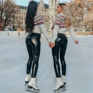 Unisex Pants – Leather, Plus Size | High Waist, Stretch Fit | Comfort Fit for Everyday Use