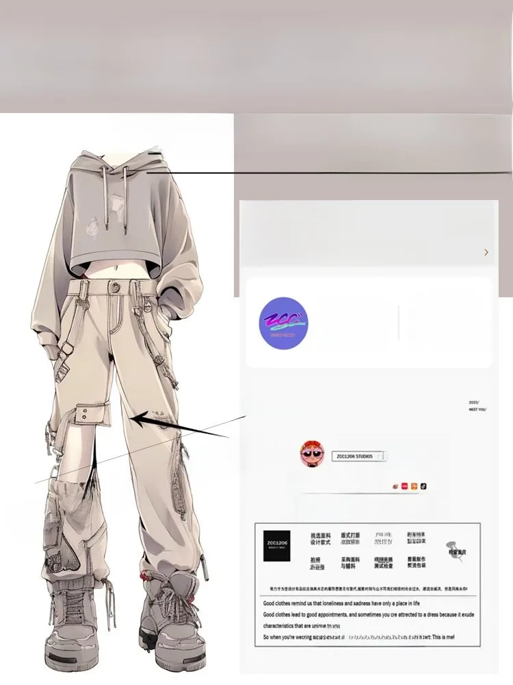 Retro American Vibe Women's Wide Leg Jeans Cargo Pants High Waist Long Trousers Dual Wear Harn Loose Fit Spring Design - Image 4