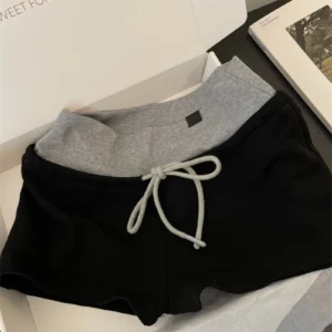 Low Waist Slim Fit orts Women's Outerwear Home Pants Color Blo Tee-Quarter Length Spor Pants Asymmetrical Indian Sle