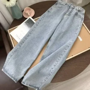 High Waist Dad Jeans Women's Summer New Sle Indian Loose Slimming Wide Leg Long Pants Thin Denim Fabric Autumn Season