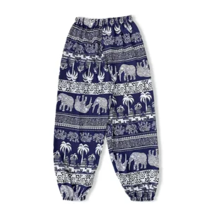 Ladies' thin casual straight leg pants with elephant print comfortable and breathable outdoor sunscreen and mosquito proof pants