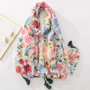 Floral Brand Scarf Luxury Designers New Style Women Elegant Scarves Hug Shawls Pink Purple Scarf Bandana Fashion Design Shawls (Men's & Women's)